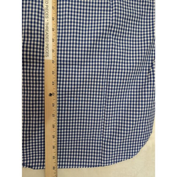 Gitman Bros Button Up Shirt Mens 18 36 Blue Gingham Check Tailored Fit Preppy - Picture 9 of 9